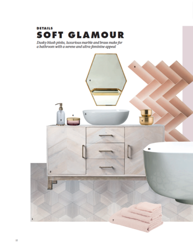 Ecora Geometric pattern parquet in Elle Deco Bathrooms Supplement